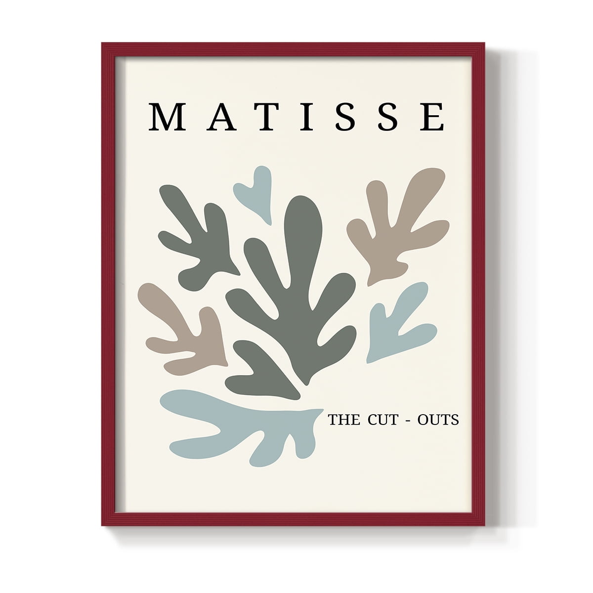 Matisse CDII in Red Solid Wood Framed Print No Nail Hanging