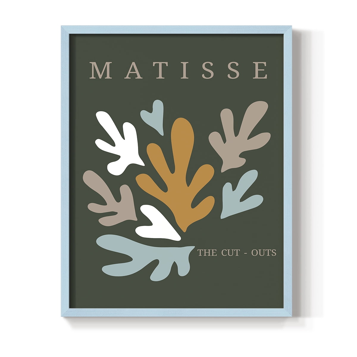 Matisse CDIII in Blue Solid Wood Framed Print No Nail Hanging
