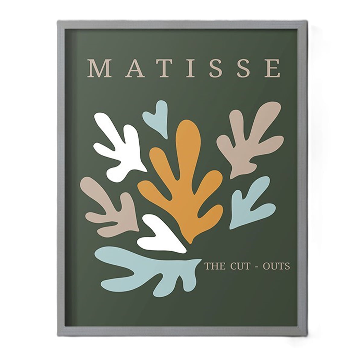Matisse CDIII in Gray Solid Wood Framed Print No Nail Hanging