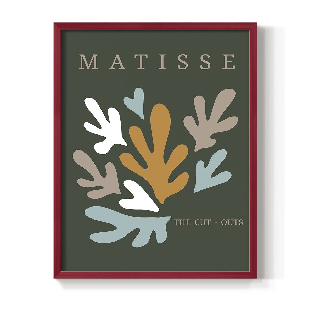 Matisse CDIII in Red Solid Wood Framed Print No Nail Hanging