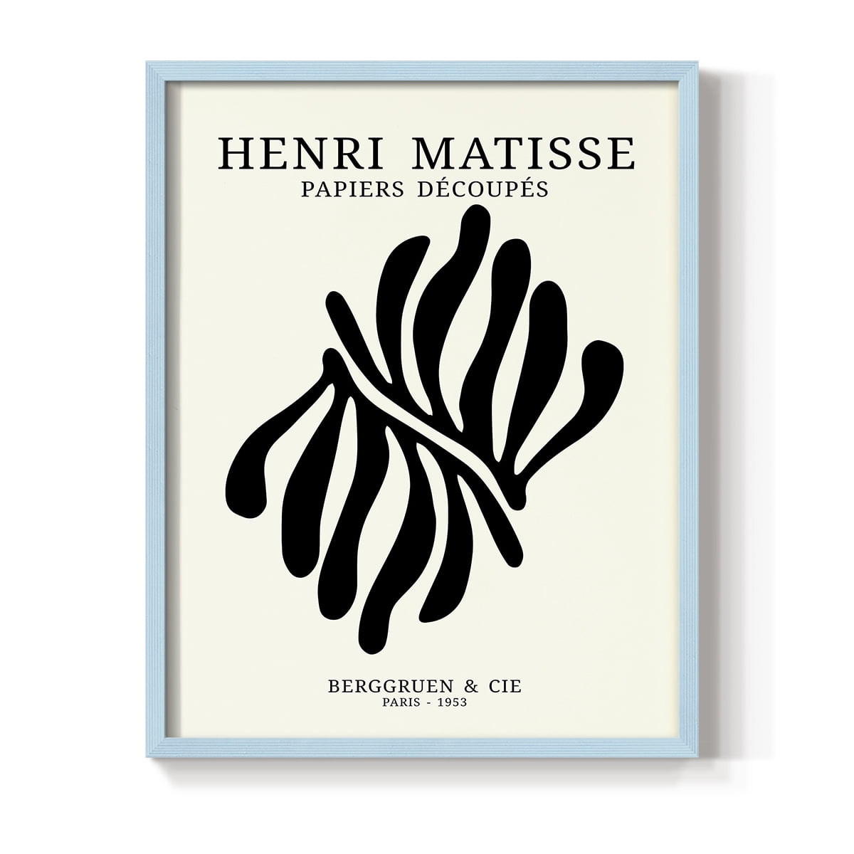 Matisse CDIX in Blue Solid Wood Framed Print No Nail Hanging