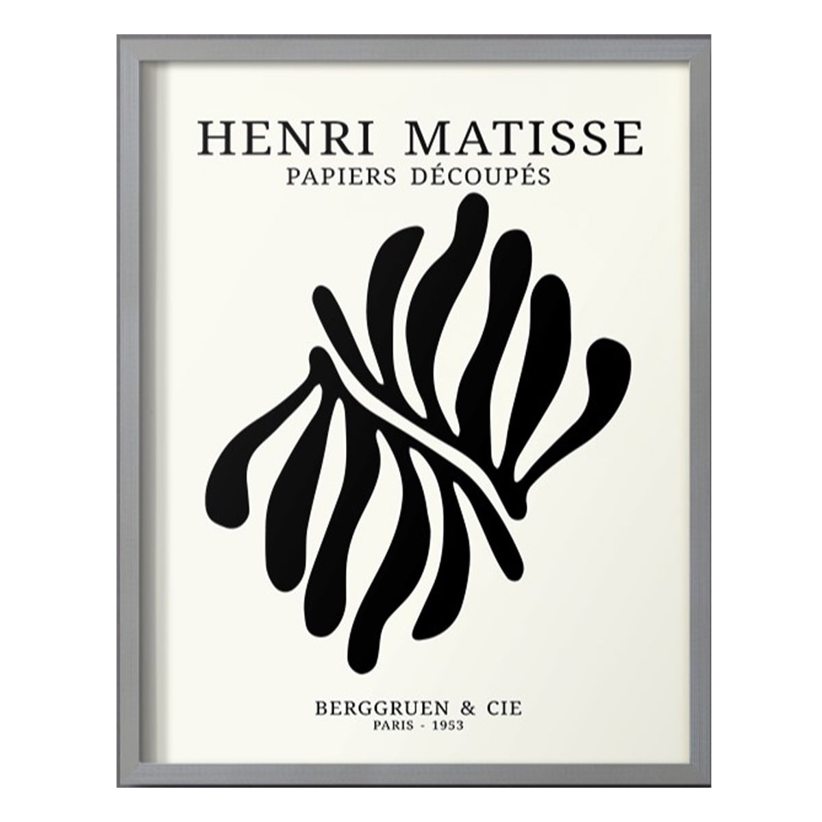 Matisse CDIX in Gray Solid Wood Framed Print No Nail Hanging