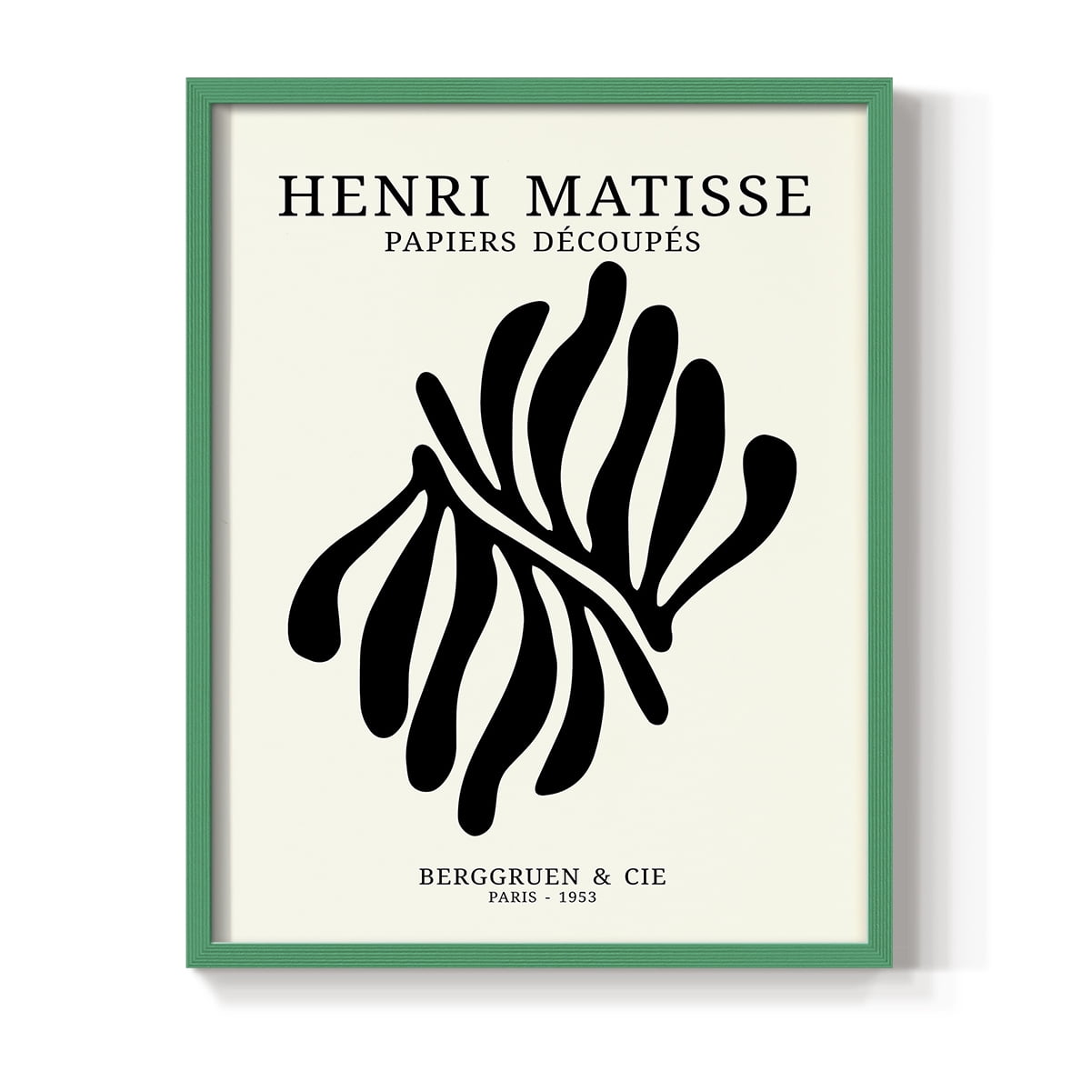 Matisse CDIX in Green Solid Wood Framed Print No Nail Hanging
