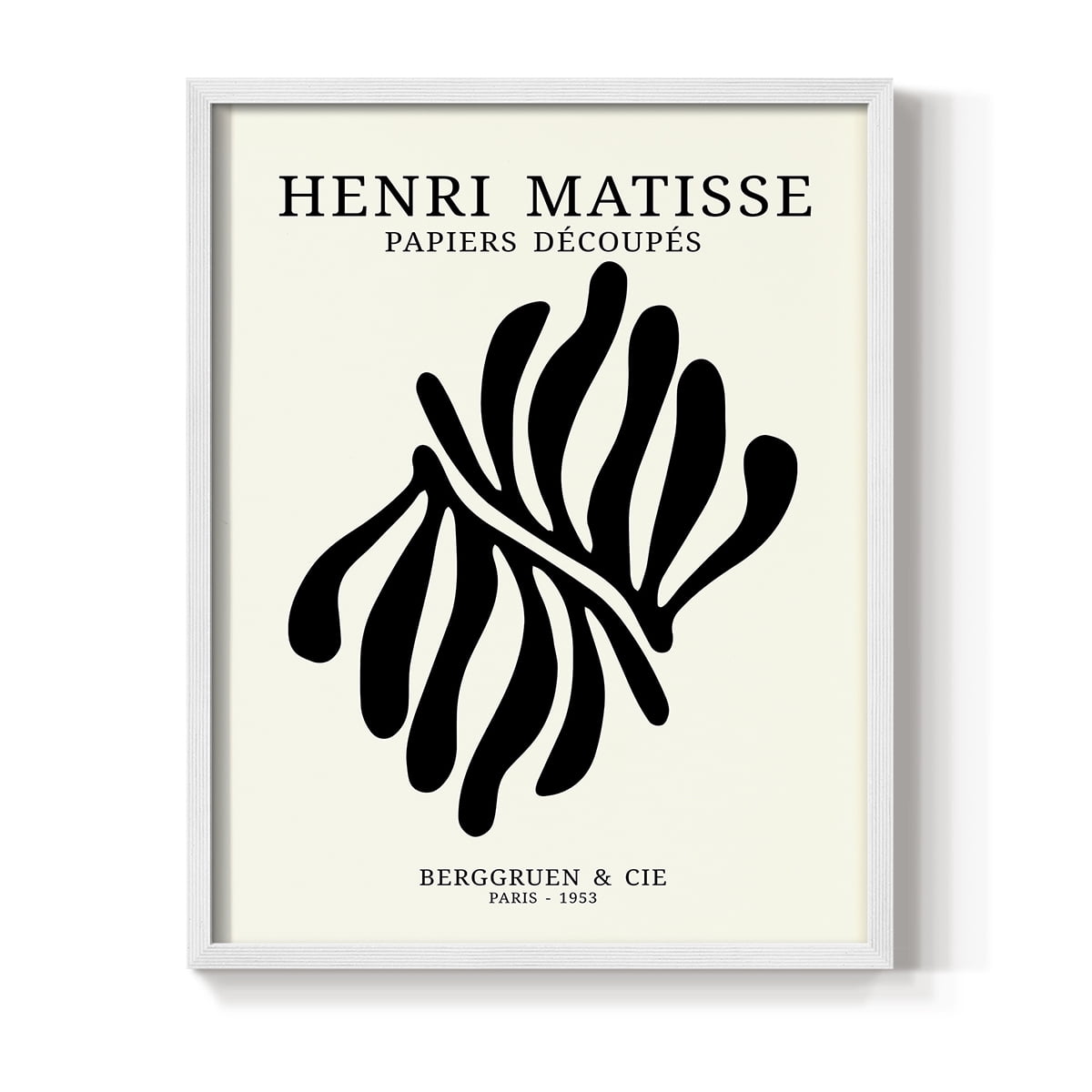 Matisse CDIX in White Solid Wood Framed Print No Nail Hanging