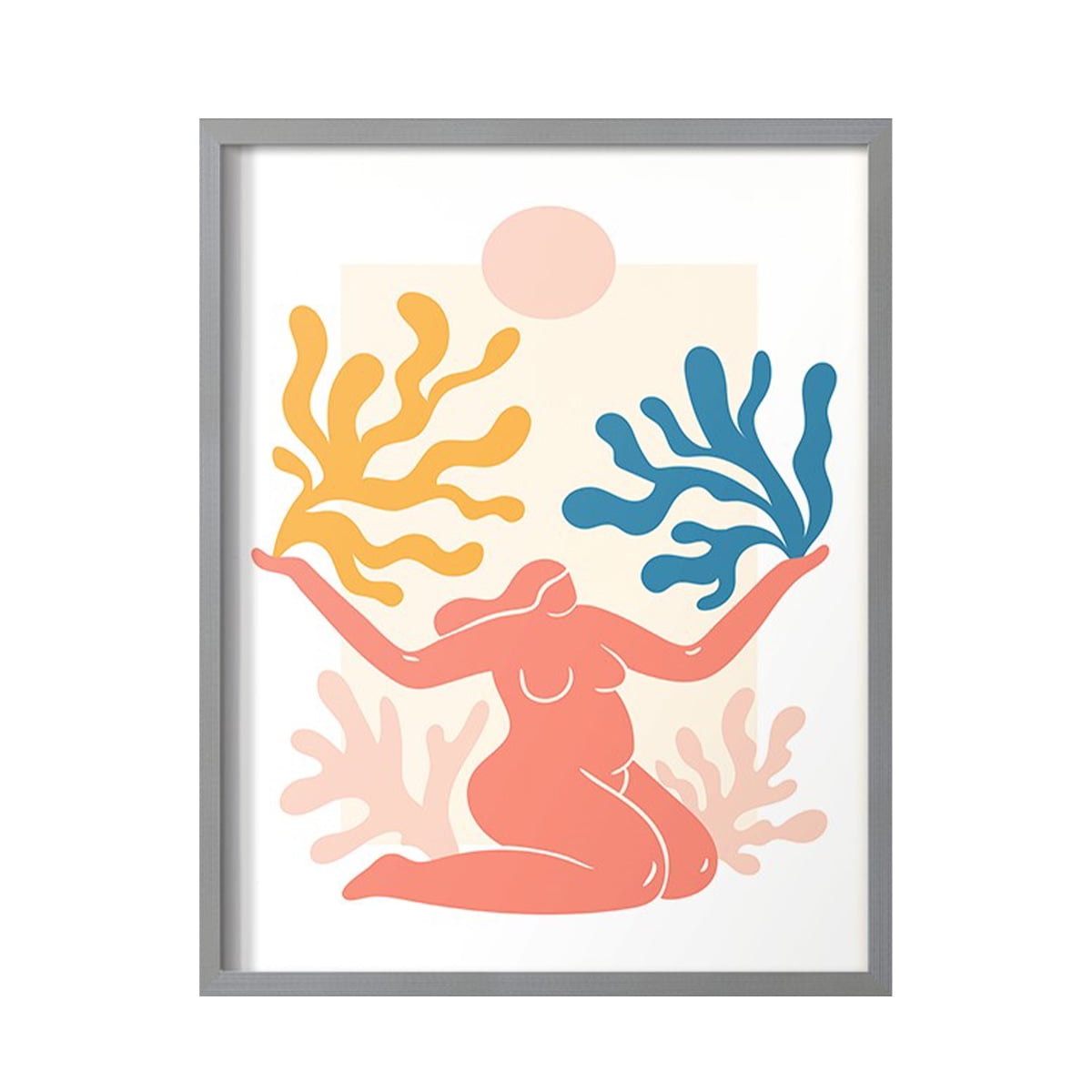 Matisse CDL in Gray Solid Wood Framed Print No Nail Hanging