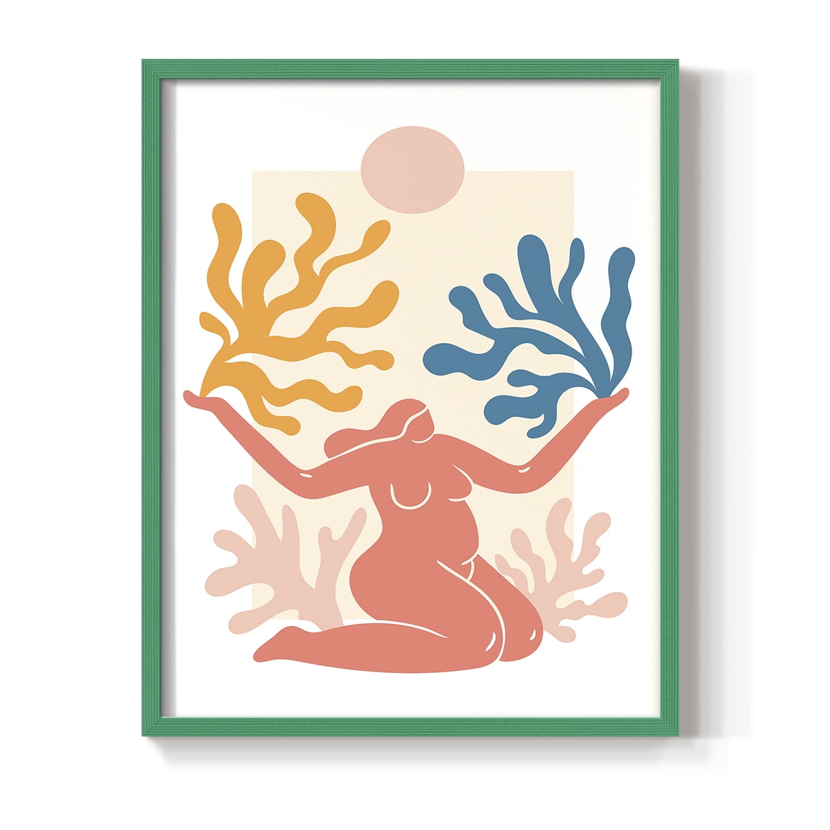 Matisse CDL in Green Solid Wood Framed Print No Nail Hanging