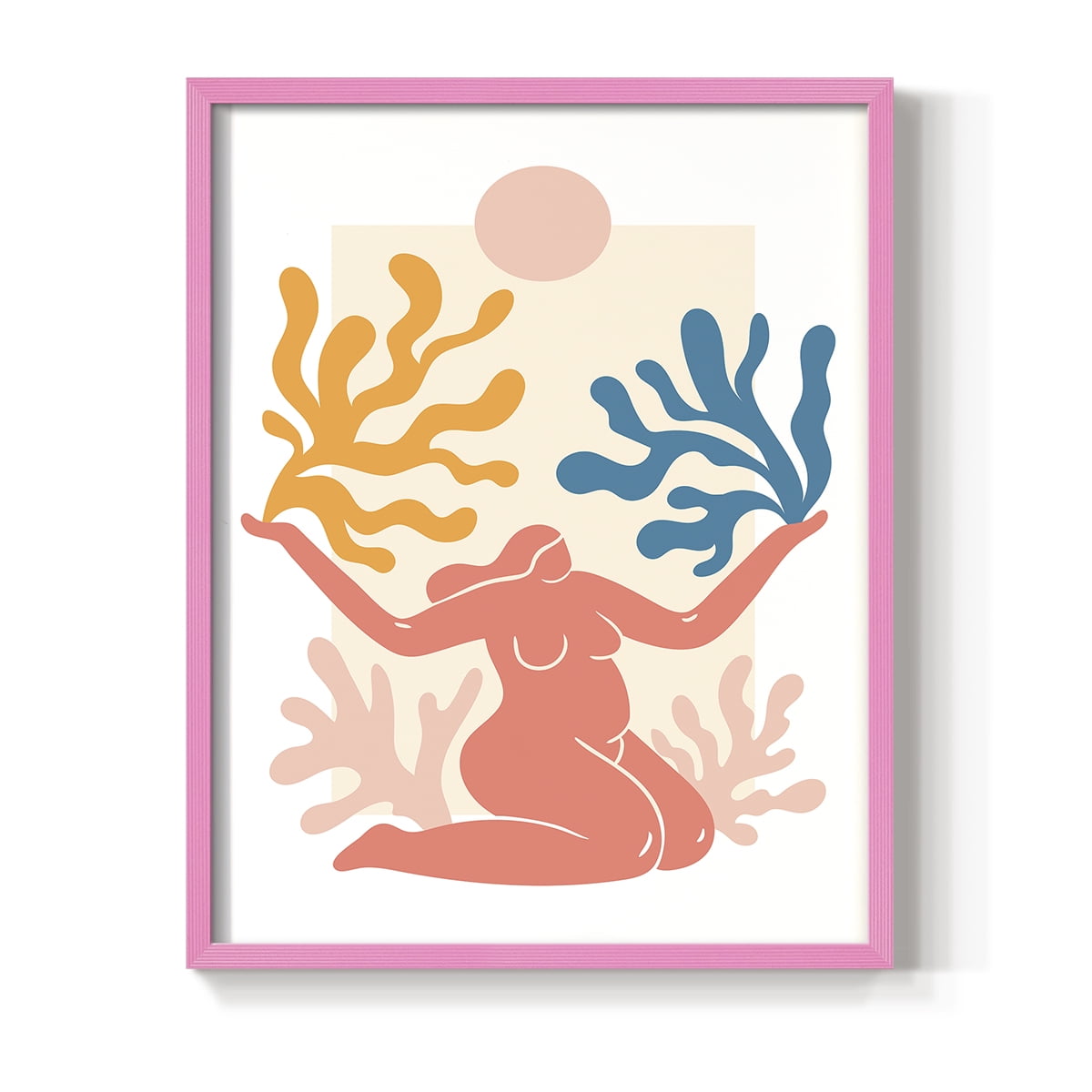 Matisse CDL in Pink Solid Wood Framed Print No Nail Hanging
