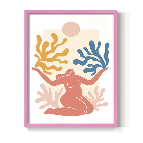Matisse CDL in Pink Solid Wood Framed Print No Nail Hanging