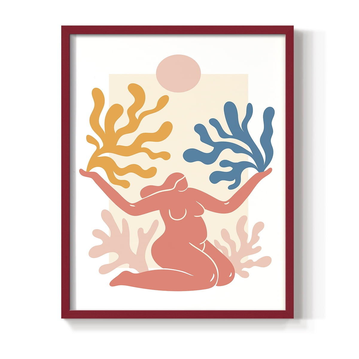 Matisse CDL in Red Solid Wood Framed Print No Nail Hanging