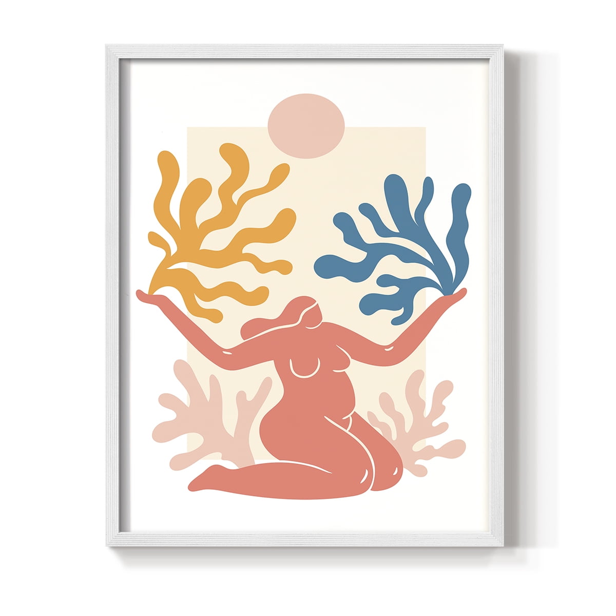 Matisse CDL in White Solid Wood Framed Print No Nail Hanging