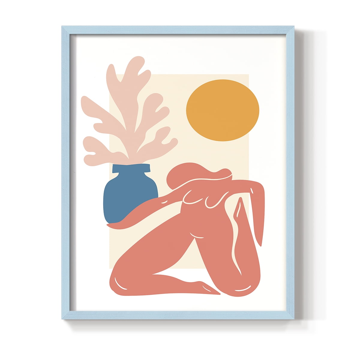 Matisse CDLI in Blue Solid Wood Framed Print No Nail Hanging