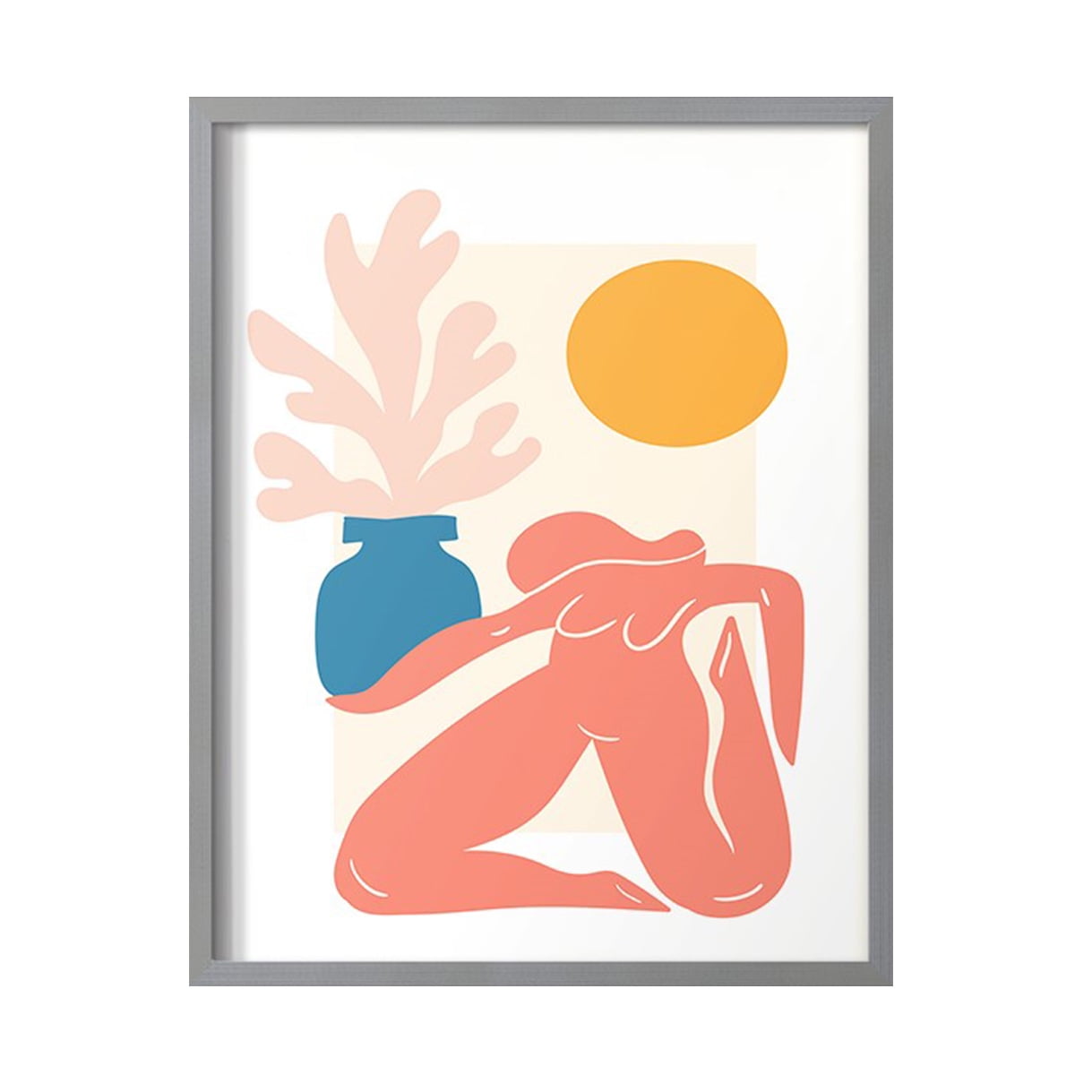 Matisse CDLI in Gray Solid Wood Framed Print No Nail Hanging