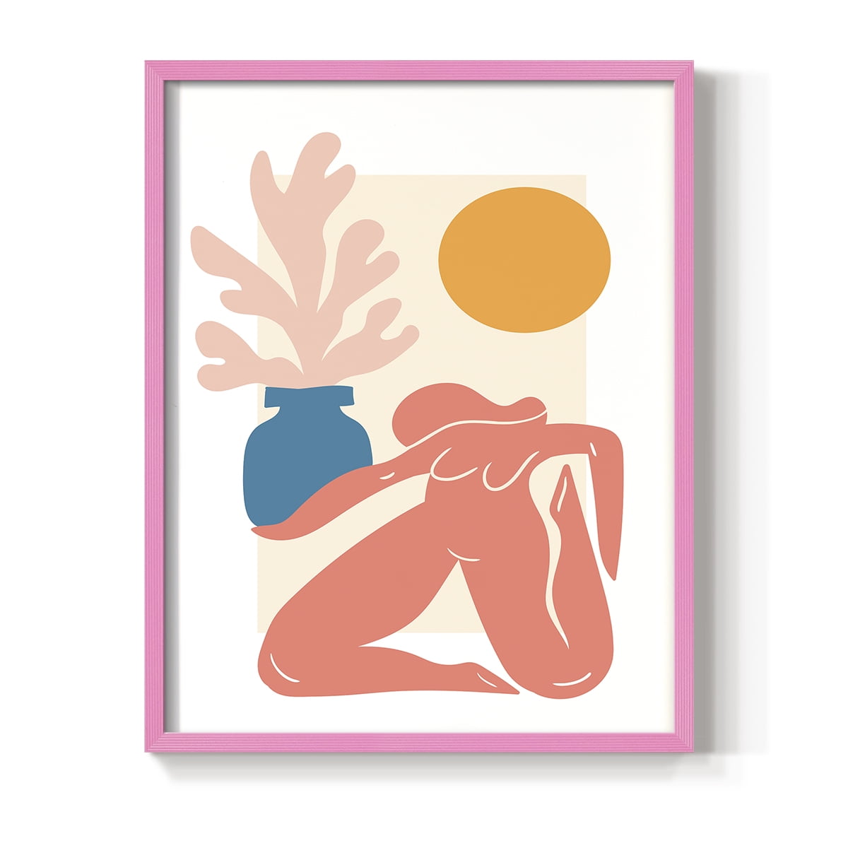 Matisse CDLI in Pink Solid Wood Framed Print No Nail Hanging