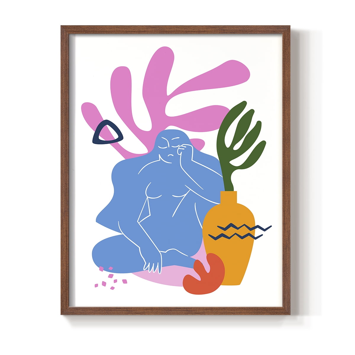 Matisse CDLII in Brown Solid Wood Framed Print No Nail Hanging