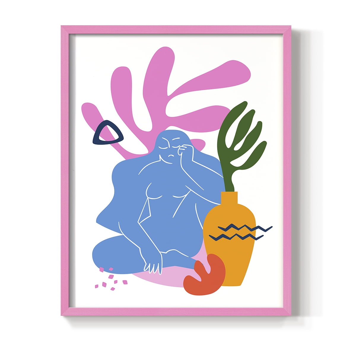 Matisse CDLII in Pink Solid Wood Framed Print No Nail Hanging