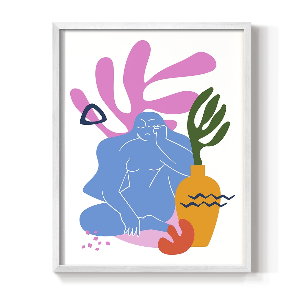 Matisse CDLII in White Solid Wood Framed Print No Nail Hanging