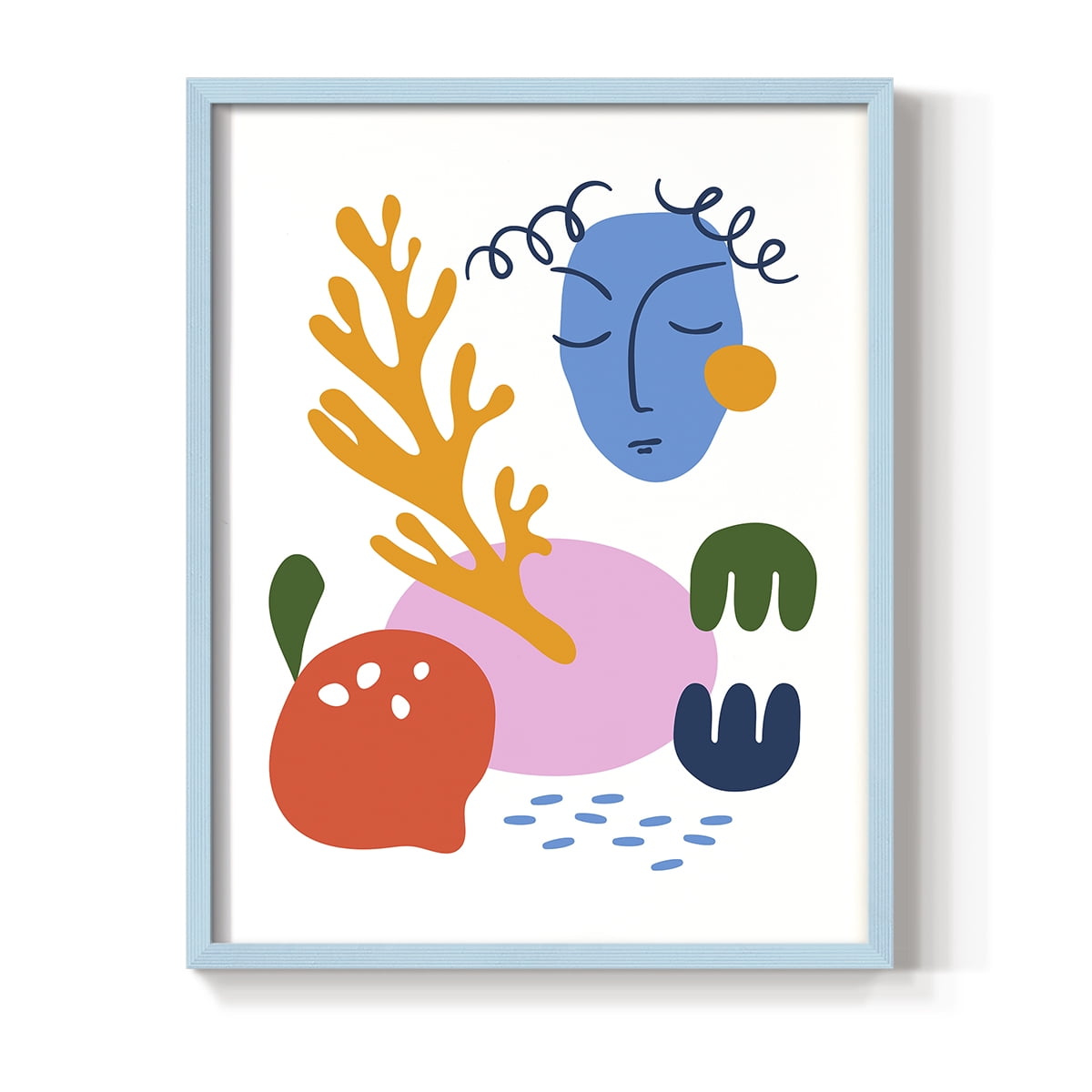 Matisse CDLIII in Blue Solid Wood Framed Print No Nail Hanging