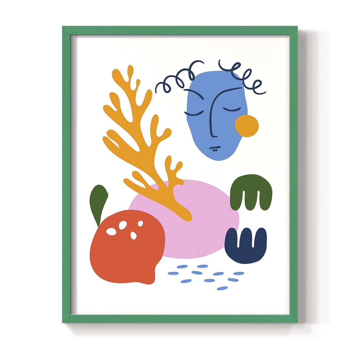 Matisse CDLIII in Green Solid Wood Framed Print No Nail Hanging