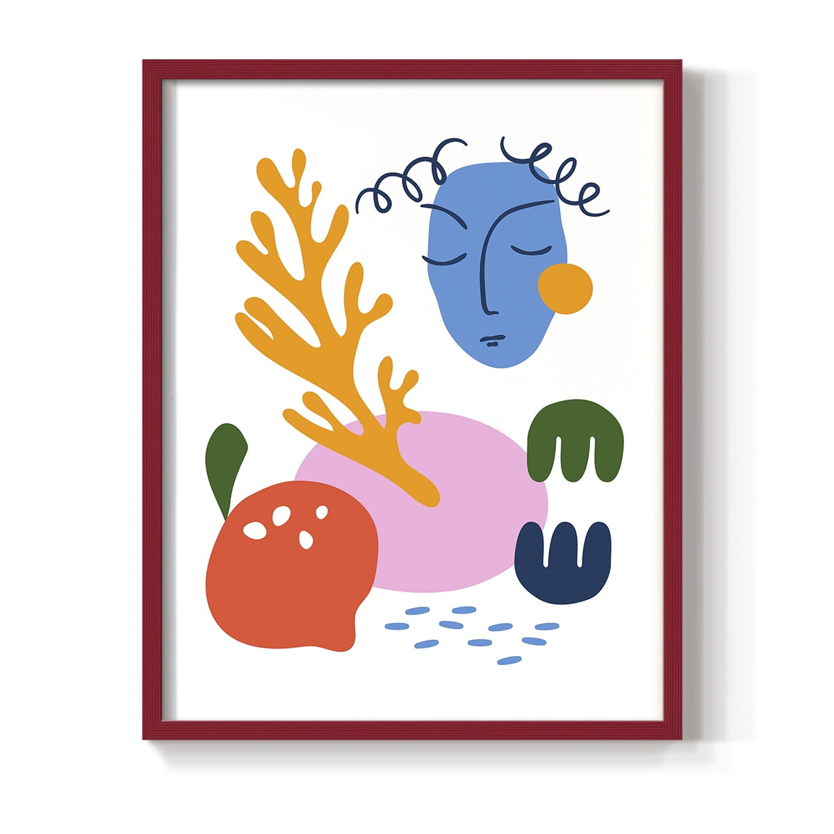 Matisse CDLIII in Red Solid Wood Framed Print No Nail Hanging