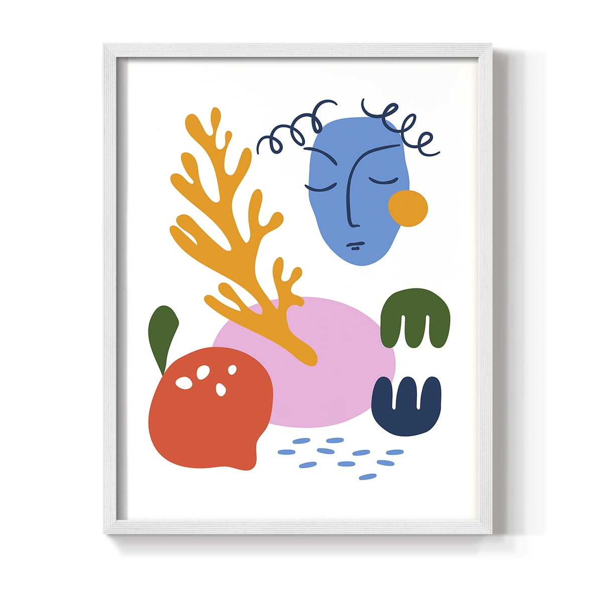 Matisse CDLIII in White Solid Wood Framed Print No Nail Hanging