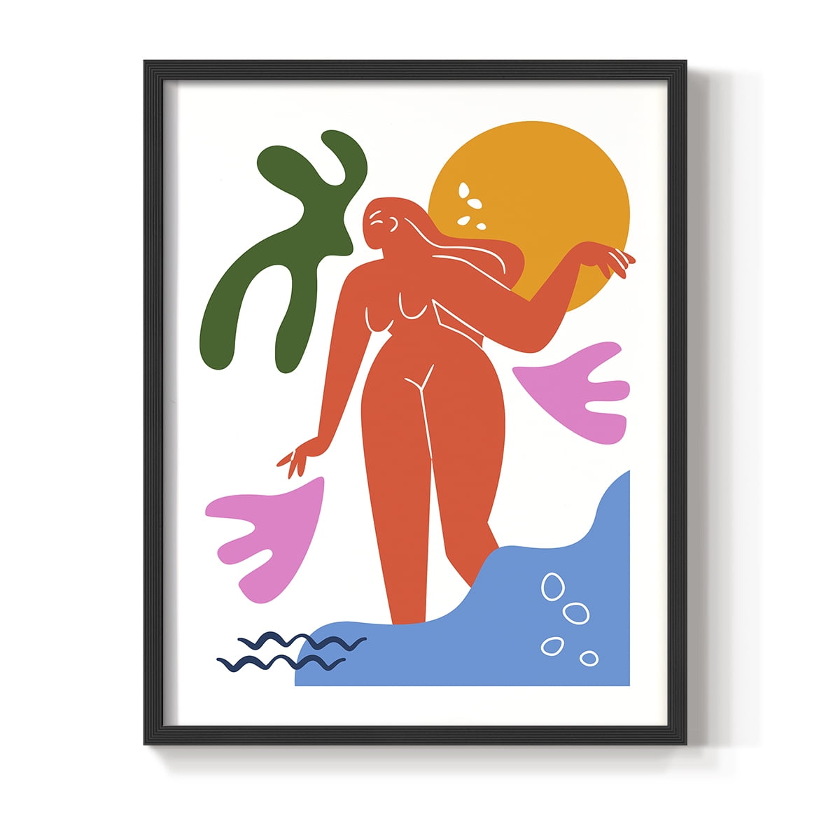 Matisse CDLIV in Black Solid Wood Framed Print No Nail Hanging