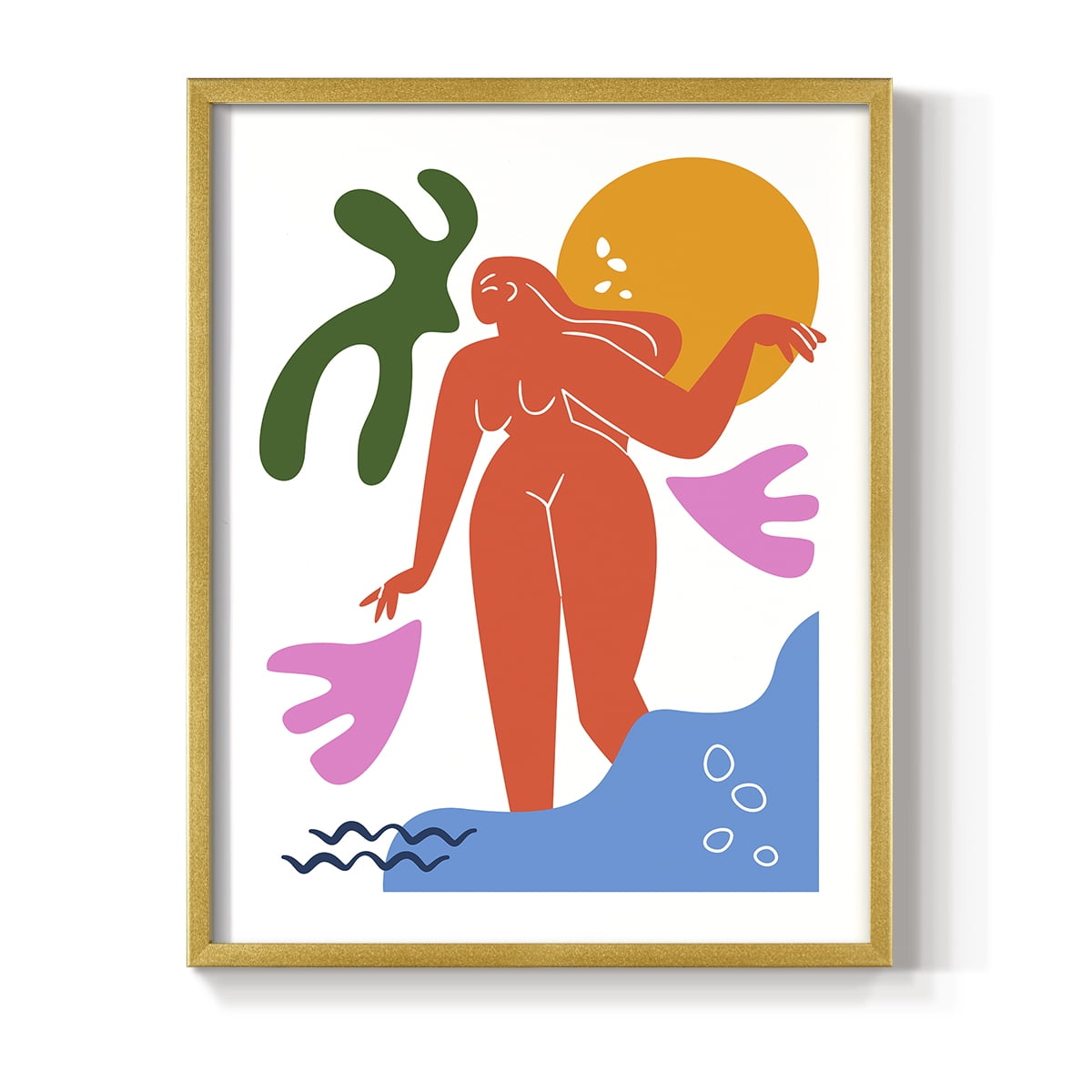 Matisse CDLIV in Gold Solid Wood Framed Print No Nail Hanging
