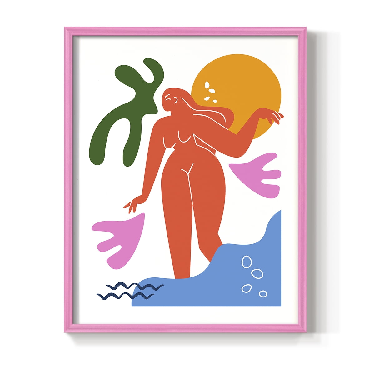 Matisse CDLIV in Pink Solid Wood Framed Print No Nail Hanging