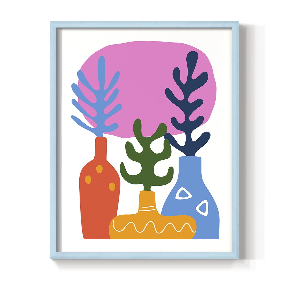 Matisse CDLIX in Blue Solid Wood Framed Print No Nail Hanging