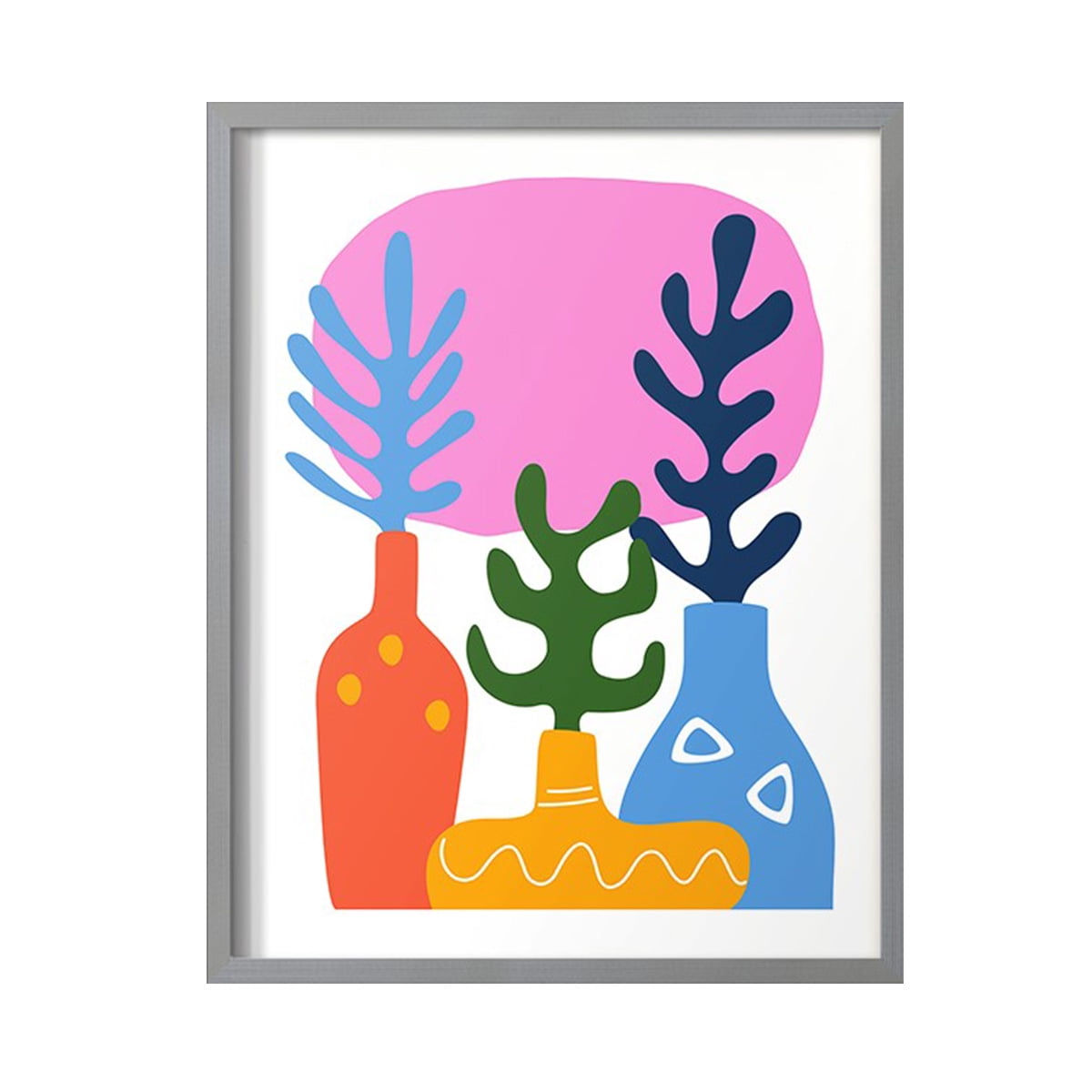 Matisse CDLIX in Gray Solid Wood Framed Print No Nail Hanging