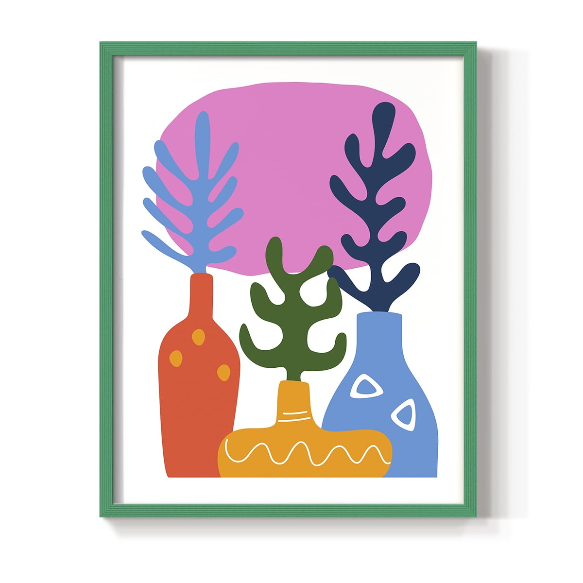 Matisse CDLIX in Green Solid Wood Framed Print No Nail Hanging