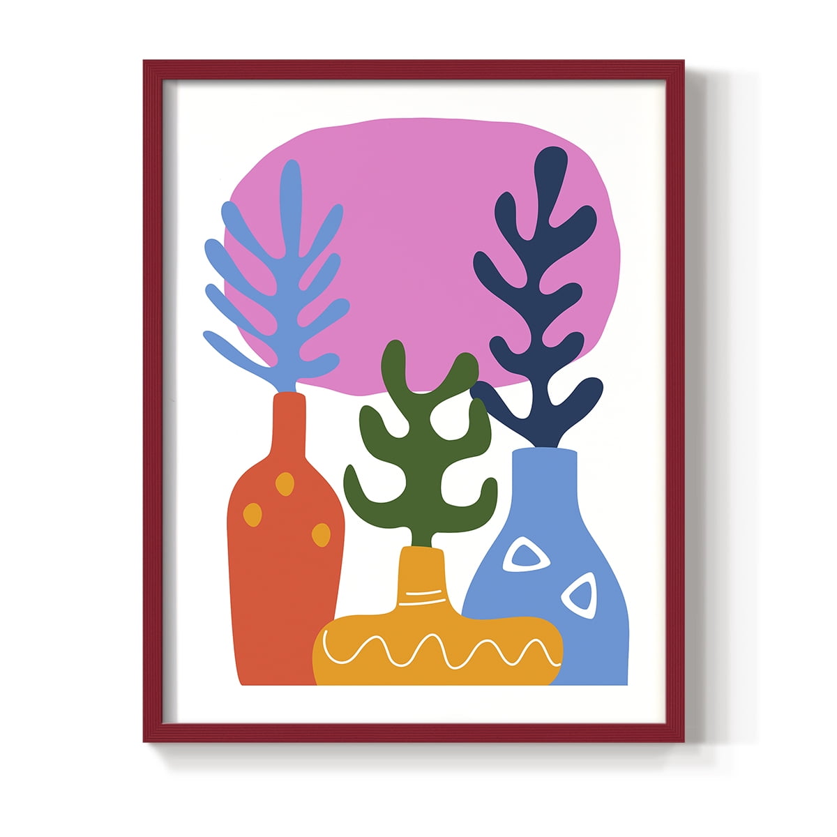 Matisse CDLIX in Red Solid Wood Framed Print No Nail Hanging