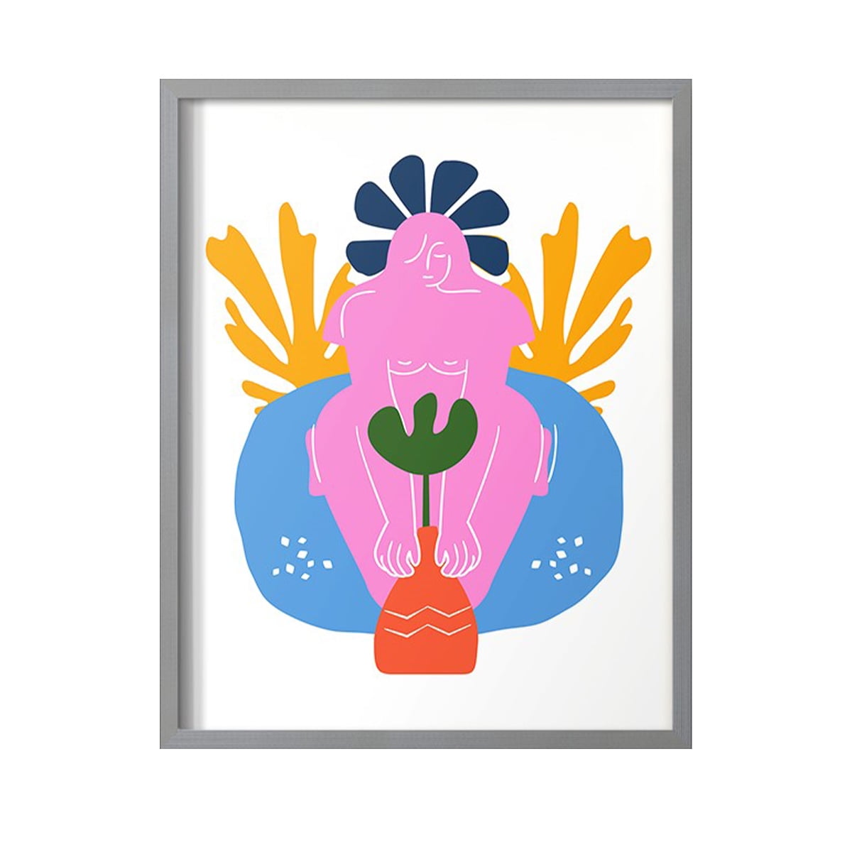 Matisse CDLV in Gray Solid Wood Framed Print No Nail Hanging