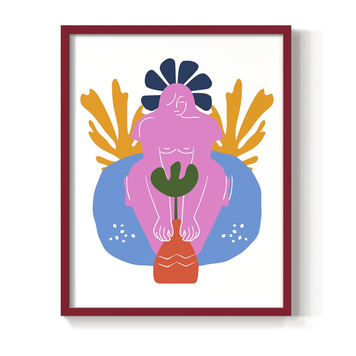 Matisse CDLV in Red Solid Wood Framed Print No Nail Hanging