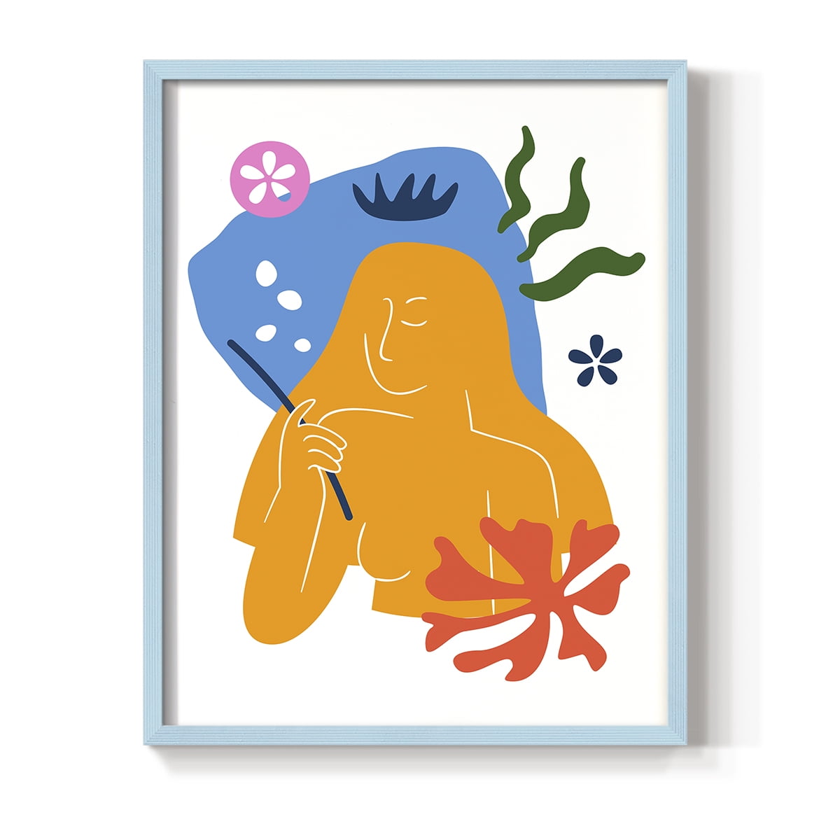 Matisse CDLVI in Blue Solid Wood Framed Print No Nail Hanging