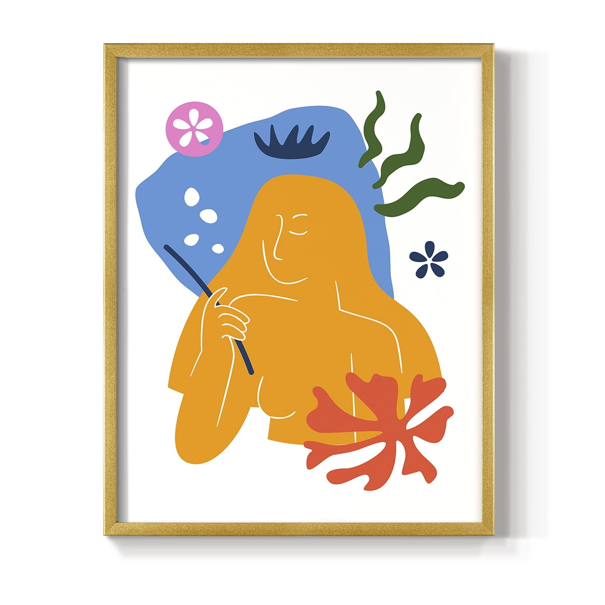 Matisse CDLVI in Gold Solid Wood Framed Print No Nail Hanging