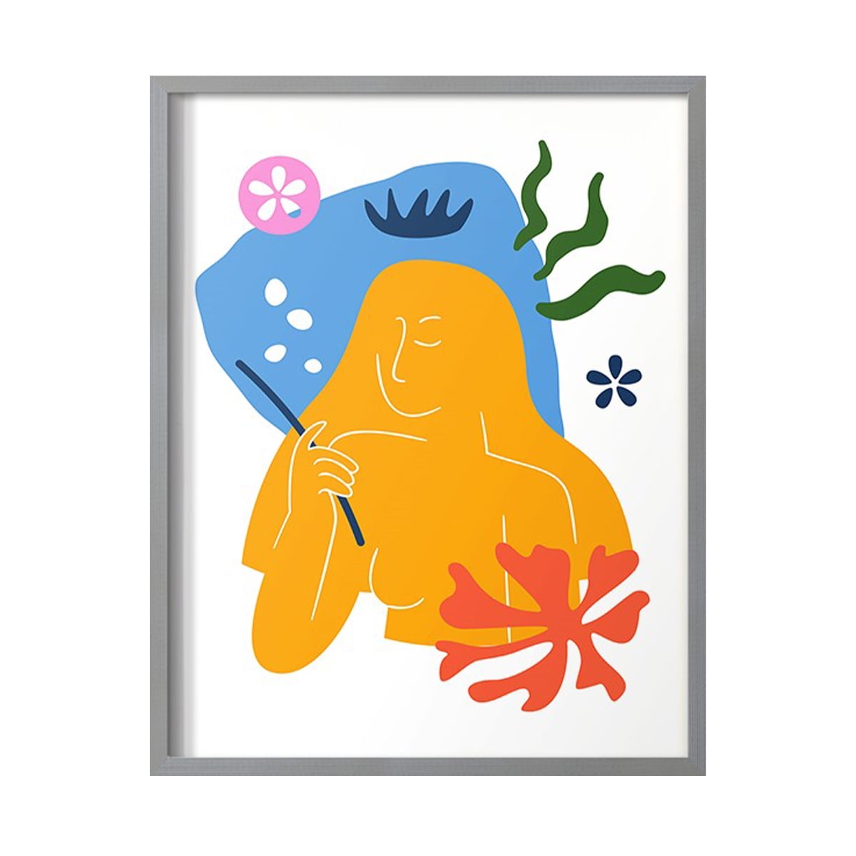 Matisse CDLVI in Gray Solid Wood Framed Print No Nail Hanging