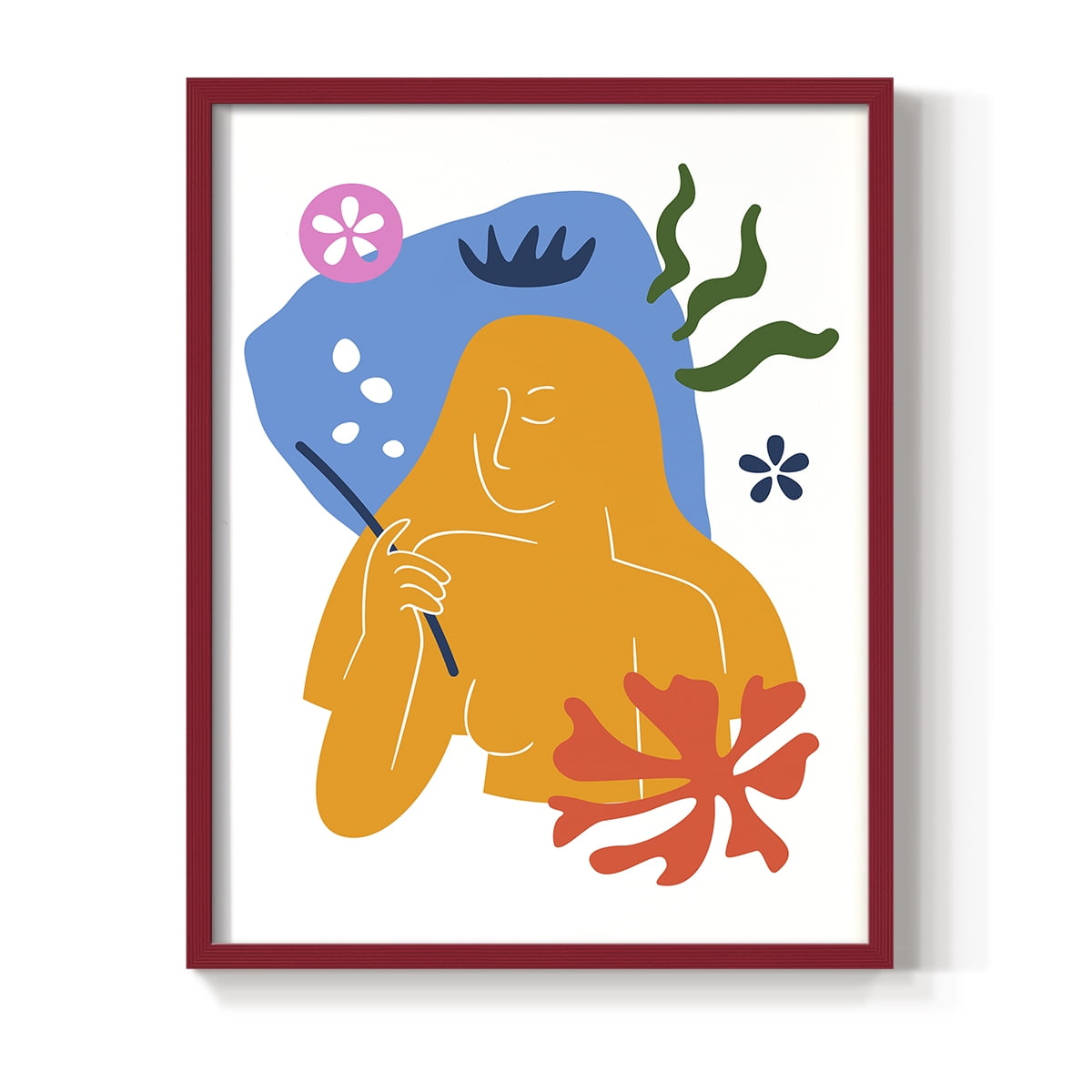 Matisse CDLVI in Red Solid Wood Framed Print No Nail Hanging