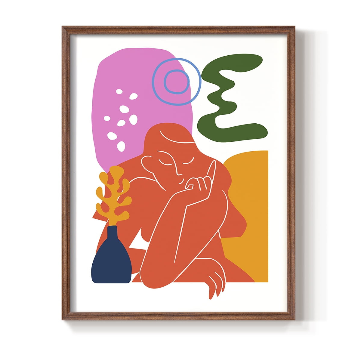 Matisse CDLVIII in Brown Solid Wood Framed Print No Nail Hanging