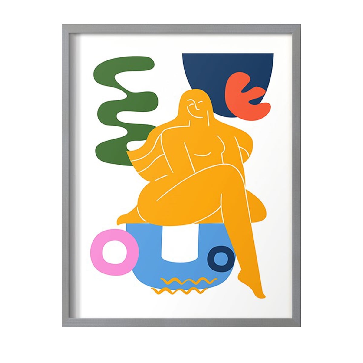 Matisse CDLX in Gray Solid Wood Framed Print No Nail Hanging