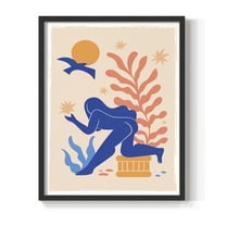 Matisse CDLXI in Black Solid Wood Framed Print No Nail Hanging