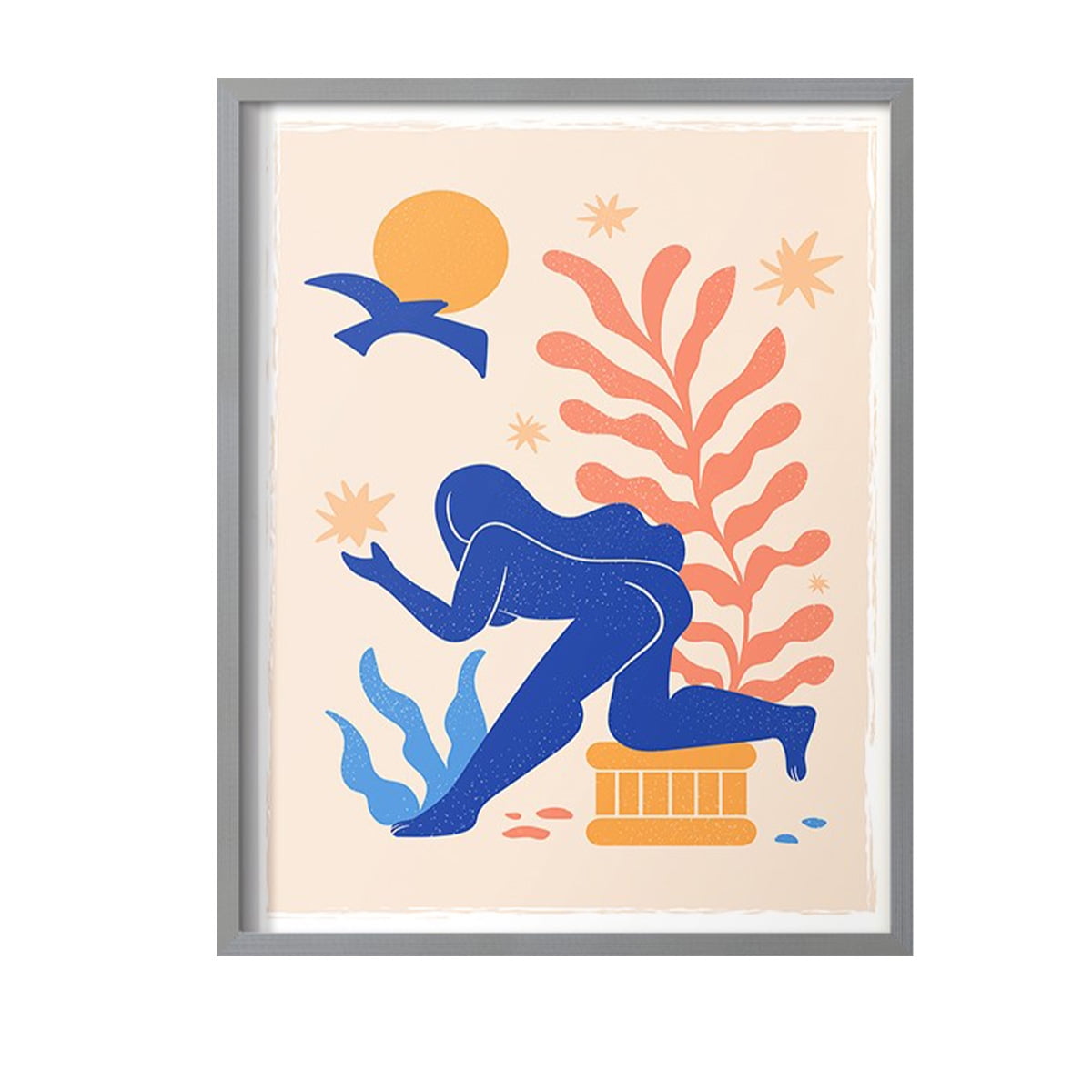 Matisse CDLXI in Gray Solid Wood Framed Print No Nail Hanging