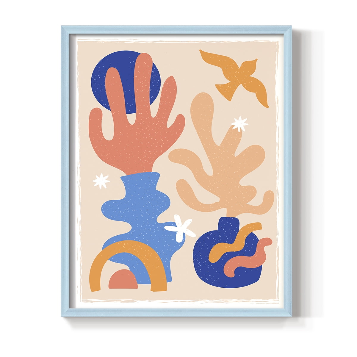 Matisse CDLXII in Blue Solid Wood Framed Print No Nail Hanging