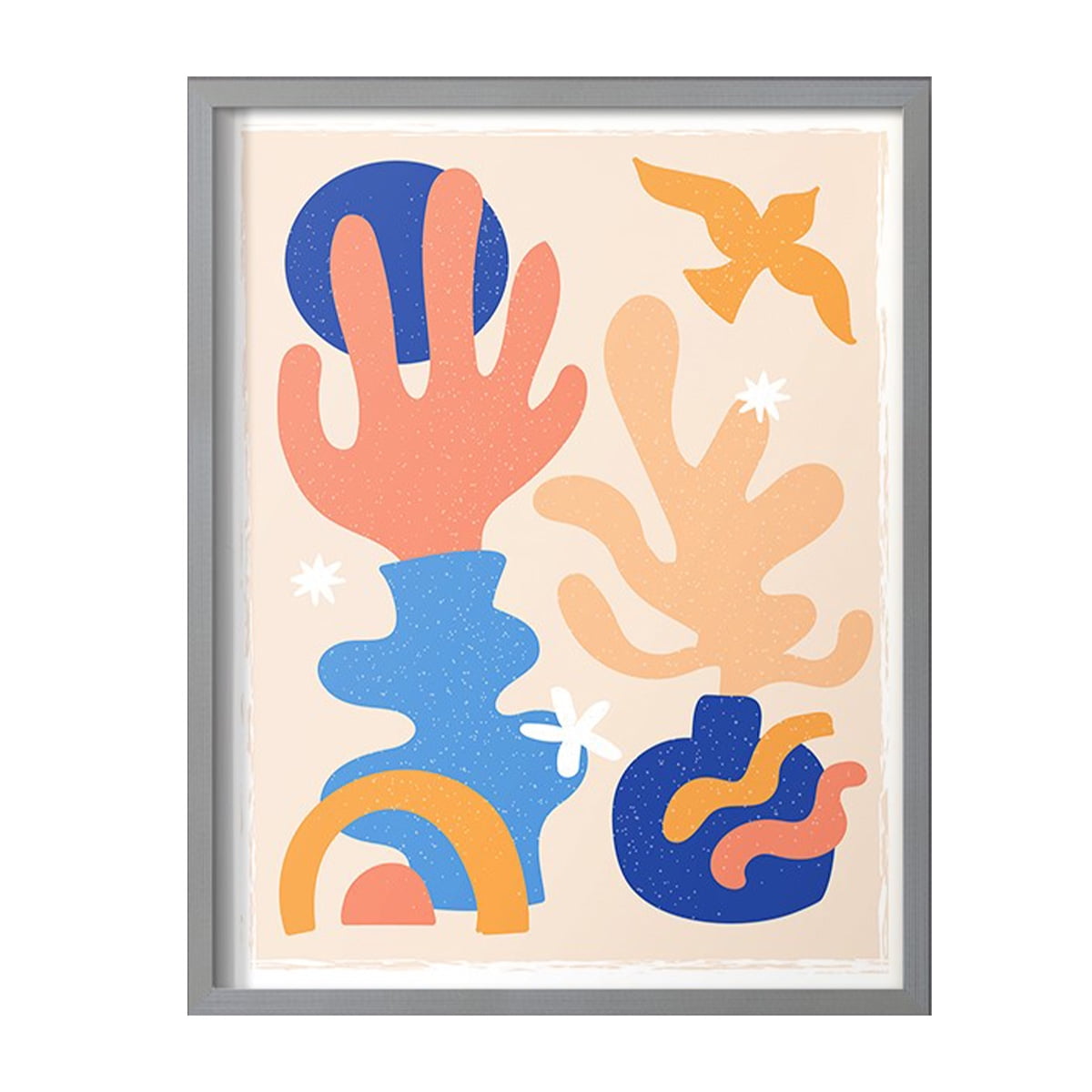 Matisse CDLXII in Gray Solid Wood Framed Print No Nail Hanging
