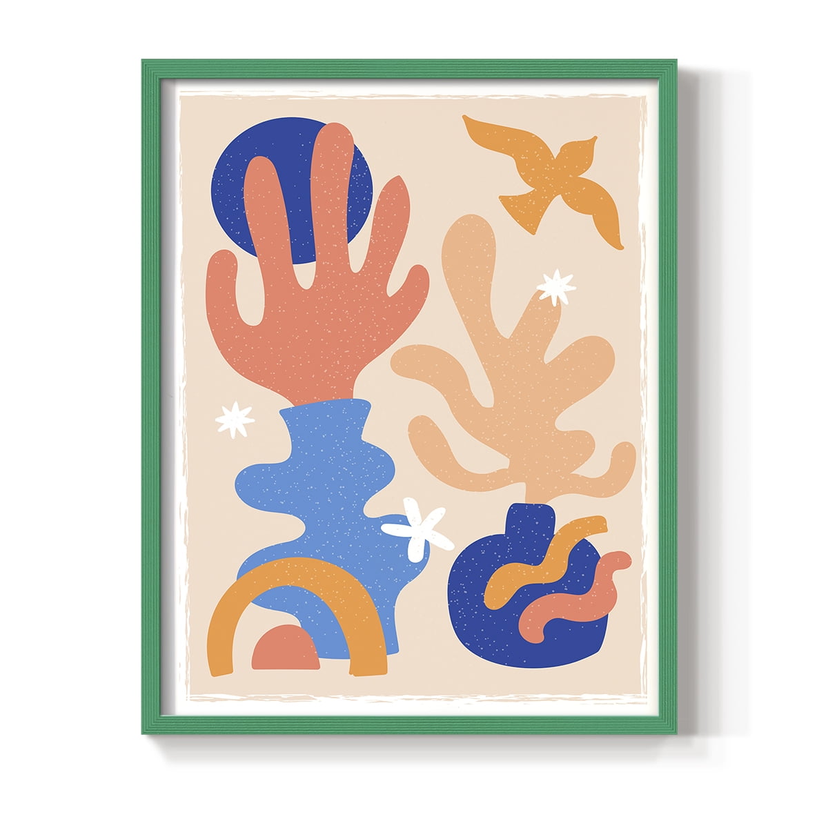 Matisse CDLXII in Green Solid Wood Framed Print No Nail Hanging