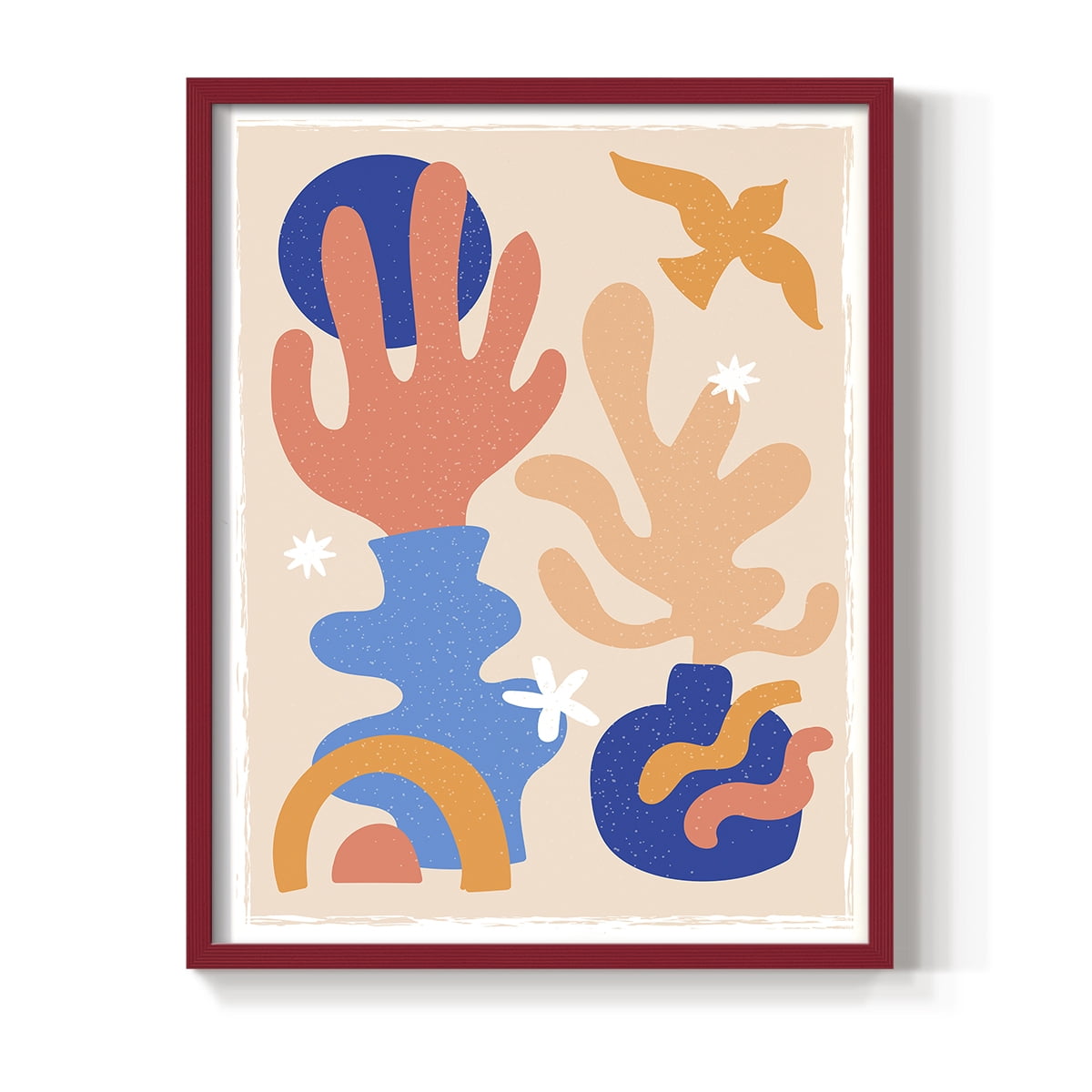 Matisse CDLXII in Red Solid Wood Framed Print No Nail Hanging