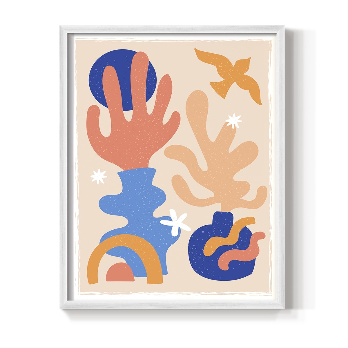 Matisse CDLXII in White Solid Wood Framed Print No Nail Hanging