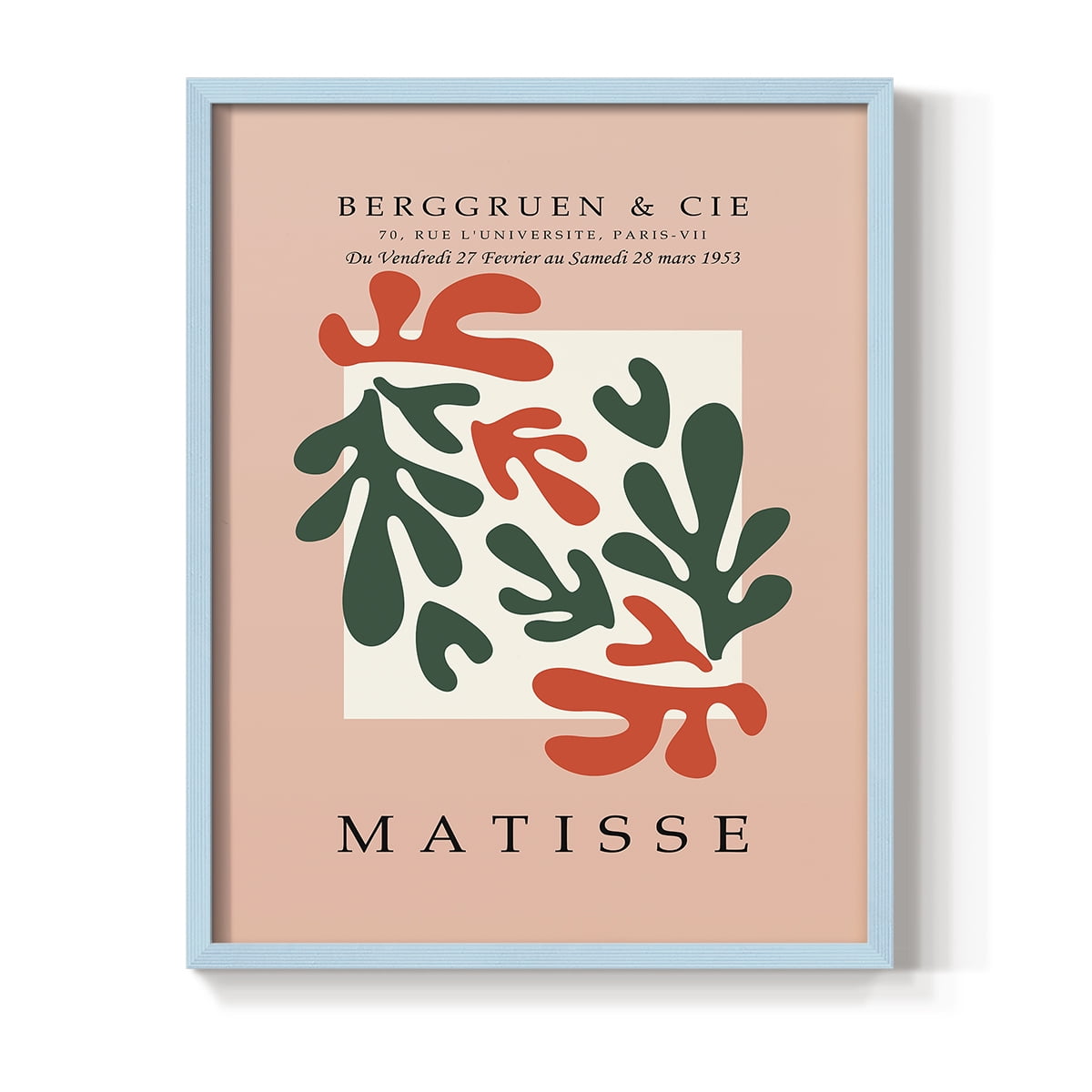 Matisse CDLXIX in Blue Solid Wood Framed Print No Nail Hanging