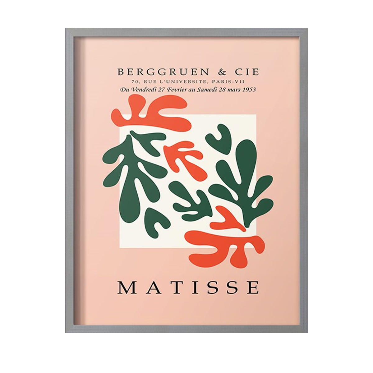 Matisse CDLXIX in Gray Solid Wood Framed Print No Nail Hanging