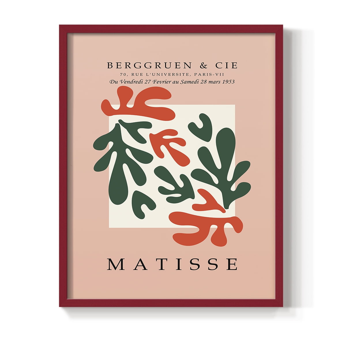Matisse CDLXIX in Red Solid Wood Framed Print No Nail Hanging