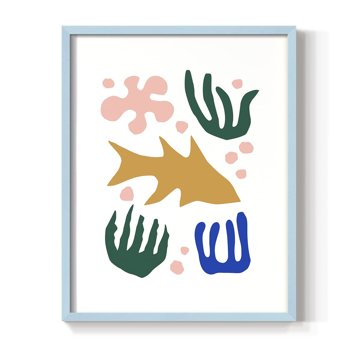 Matisse CDLXVI in Blue Solid Wood Framed Print No Nail Hanging